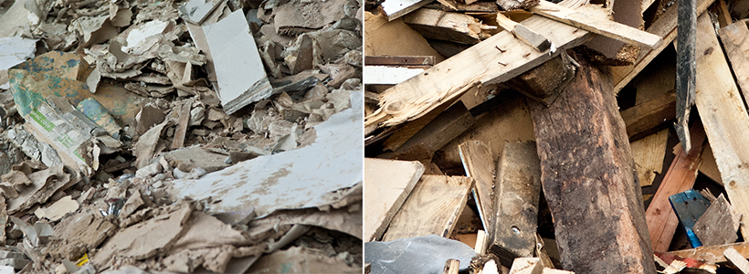 household rubbish in a skip