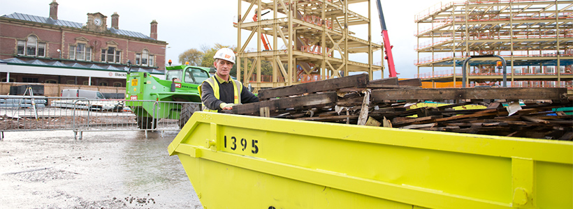 skip on a construction site