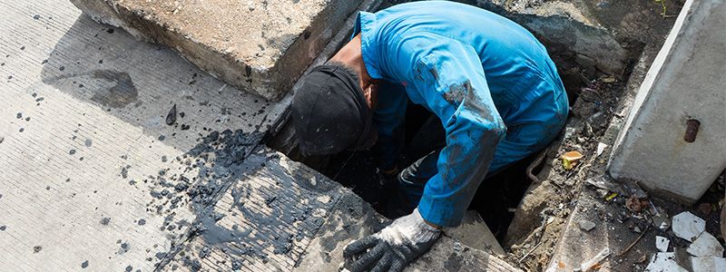 clearing blocked drain