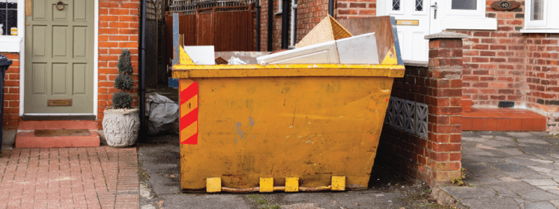 skip on driveway