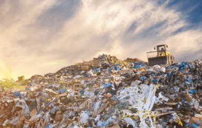 landfill at dawn